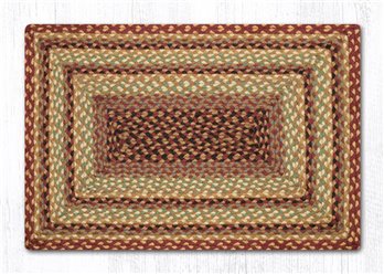 Burgundy/Gray/Cream/Mustard Round Braided Rug 4'x4'