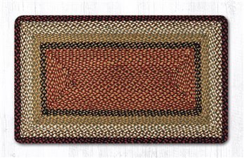 Burgundy/Mustard Rectangular Braided Rug 27"x45"