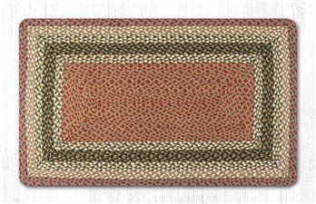 Olive/Burgundy/Gray Rectangular Braided Rug 27"x45"