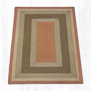 Olive/Burgundy/Gray Rectangular Braided Rug 5'x8'