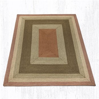 Olive/Burgundy/Gray Rectangular Braided Rug 8'x10'