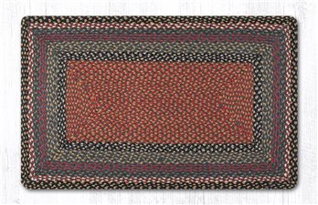 Burgundy/Blue/Gray Rectangular Braided Rug 27"x45"