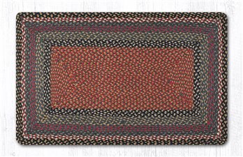 Burgundy/Blue/Gray Rectangular Braided Rug 27"x45"