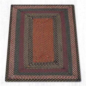 Burgundy/Blue/Gray Rectangular Braided Rug 3'x5'