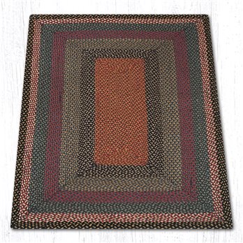 Burgundy/Blue/Gray Rectangular Braided Rug 4'x6'