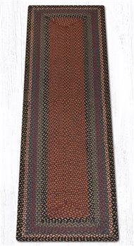 Burgundy/Blue/Gray Rectangular Braided Rug 2'x8'