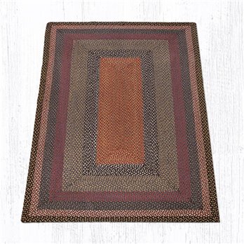 Burgundy/Blue/Gray Rectangular Braided Rug 5'x8'