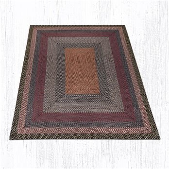 Burgundy/Blue/Gray Rectangular Braided Rug 8'x10'