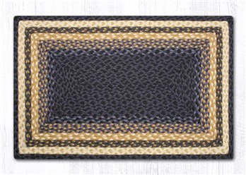 Lt. Blue/Dk. Blue/Mustard Rectangular Braided Rug 20"x30"