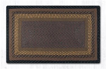 Brown/Black/Charcoal Rectangular Braided Rug 27"x45"