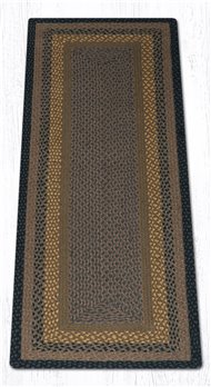 Brown/Black/Charcoal Rectangular Braided Rug 2'x6'