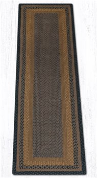 Brown/Black/Charcoal Rectangular Braided Rug 2'x8'