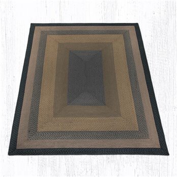 Brown/Black/Charcoal Rectangular Braided Rug 8'x10'