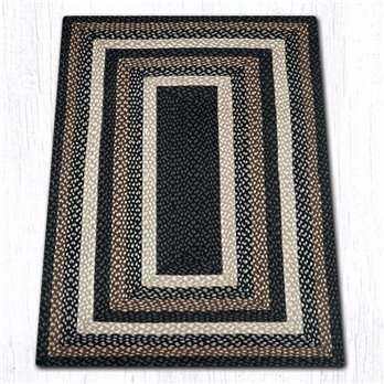 Mocha/Frappuccino Rectangular Braided Rug 3'x5'