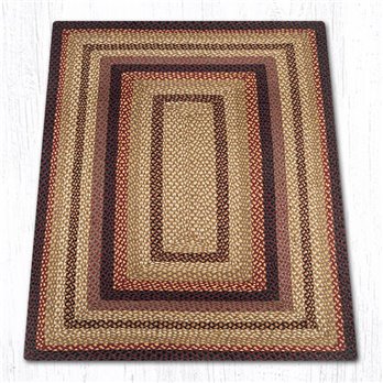 Black Cherry/Chocolate/Cream Rectangular Braided Rug 2'x8'