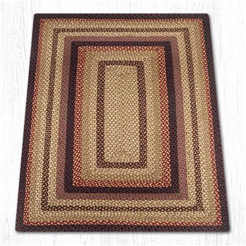 Black Cherry/Chocolate/Cream Rectangular Braided Rug 2'x8'