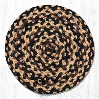 Ebony/Ivory/Chocolate Round Braided Swatch 10"x10"