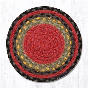 Burgundy/Olive/Charcoal Round Braided Swatch 10"x10"