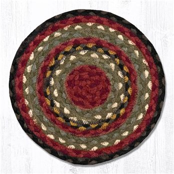 Burgundy/Olive/Charcoal Round Braided Swatch 10"x10"