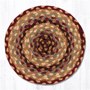 Burgundy/Gray/Cream/Mustard Round Braided Swatch 10"x10"