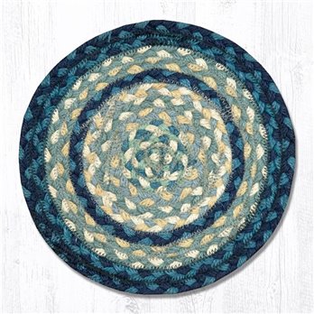 Breezy Blue/Taupe/Ivory Round Braided Swatch 10"x10"