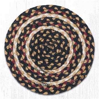 Burgundy/Black/Dijon Round Braided Swatch 10"x10"