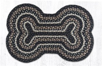 Mocha/Frappuccino Large Braided Dog Bone Shaped Rug 18"x28"