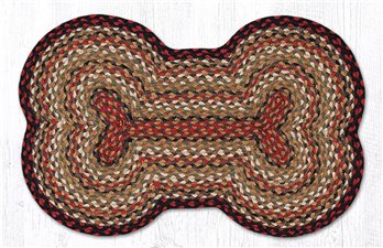 Burgundy/Mustard/Ivory Large Braided Dog Bone Shaped Rug 18"x28"