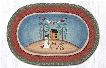 Welcome Family & Friends Oval Braided Rug 20"x30"