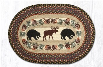 Bear/Moose Oval Braided Rug 20"x30"