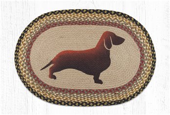 Dachshund Oval Braided Rug 20"x30"