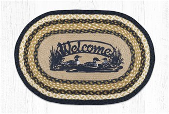 Welcome Loons Oval Braided Rug 20"x30"