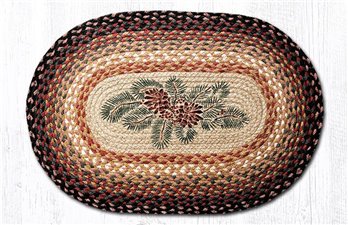 Pinecone Red Berry Oval Braided Rug 20"x30"