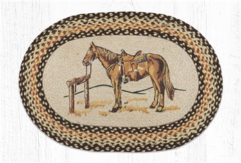 Horse Oval Braided Rug 20"x30"