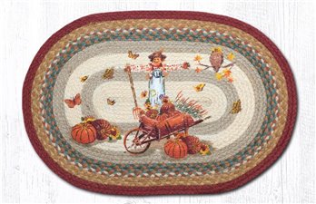 Pumpkin Celebration Oval Braided Rug 20"x30"