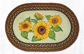 Sunflowers Oval Braided Rug 20"x30"