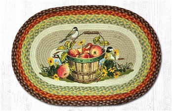 Apple Chickadee Oval Braided Rug 20"x30"