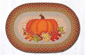 Pumpkin Leaf Oval Braided Rug 20"x30"