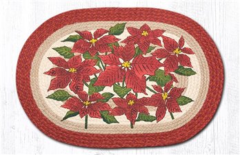 Poinsettia Oval Braided Rug 20"x30"