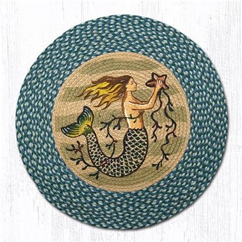 Mermaid Round Braided Rug 27"x27"