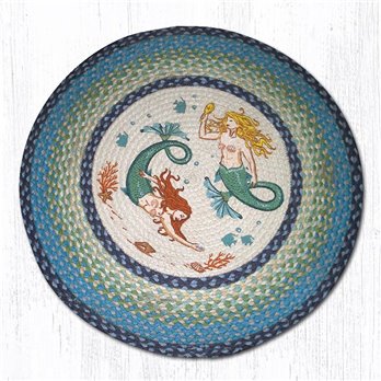 Mermaids Round Braided Rug 27"x27"