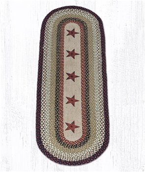 Barn Stars Oval Braided Rug 2'x6'