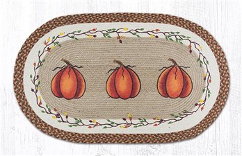 Harvest Pumpkin Oval Braided Rug 2'x6'