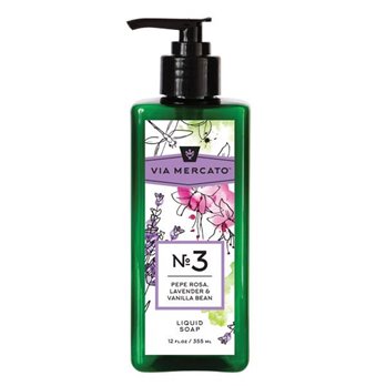 Via Mercato No. 3 Pepe Rose, Lavender & Vanilla Liquid Soap