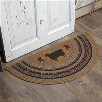 Heritage Farms Sheep Jute Rug Half Circle 16.5x33