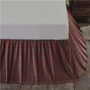 Tartan Red Plaid Twin Bed Skirt 39x76x16