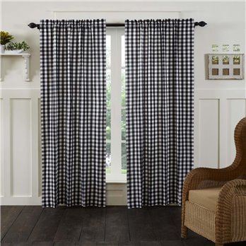 Annie Buffalo Black Check Panel Set of 2 84x40