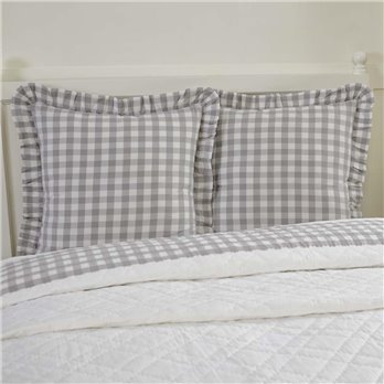 Annie Buffalo Grey Check Fabric Euro Sham 26x26