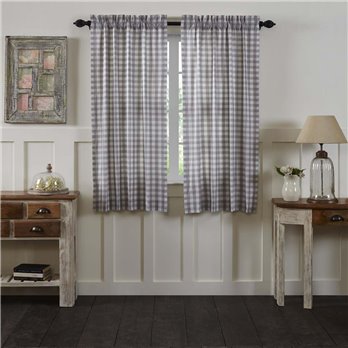 Annie Buffalo Grey Check Short Panel Set of 2 63x36