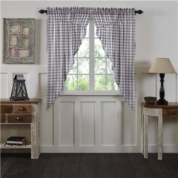 Annie Buffalo Grey Check Prairie Short Panel Set of 2 63x36x18